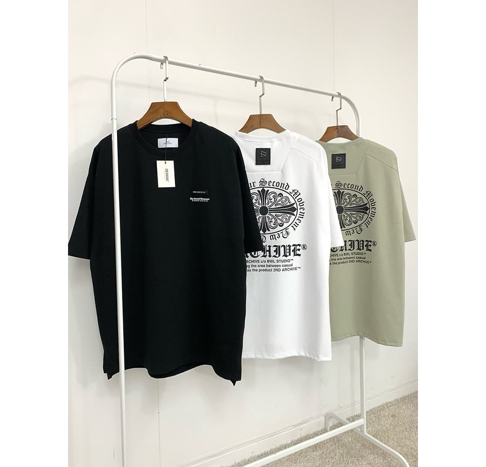[2ND ARCHIVE] Leather Patch Cross Short Sleeve T-Shirt 8