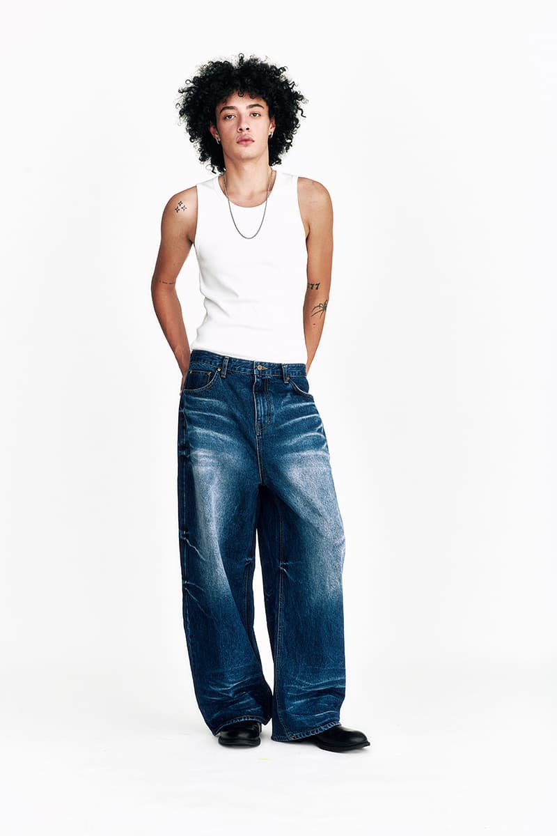 [SSERPE] STARRY NIGHT WASHED WIDE DENIM PANTS 3