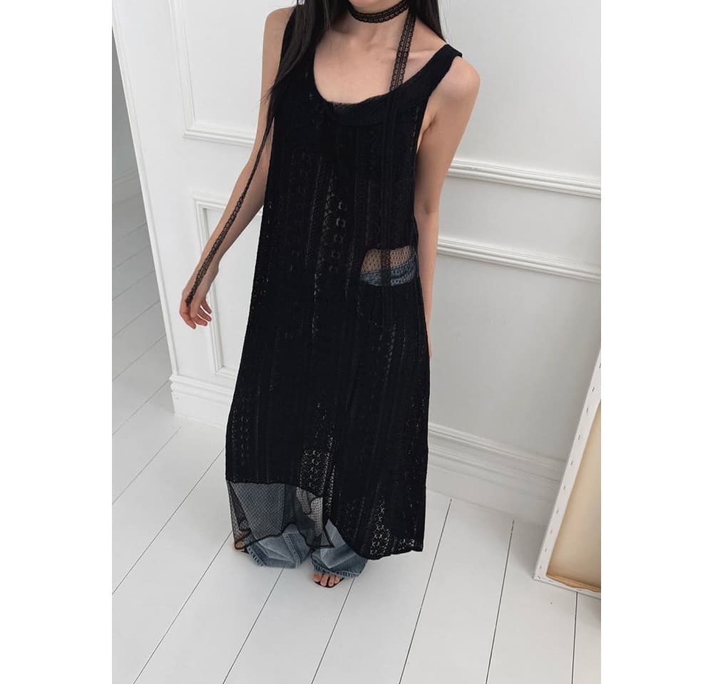 [FOUNDATION] Barrier Lace Layer Sleeveless Dress 6