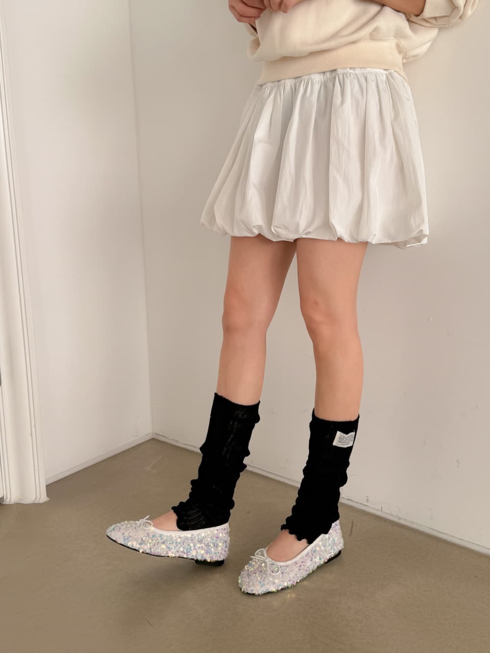[CADEAU] CA9117 Spangle Soft Flat Shoes 2