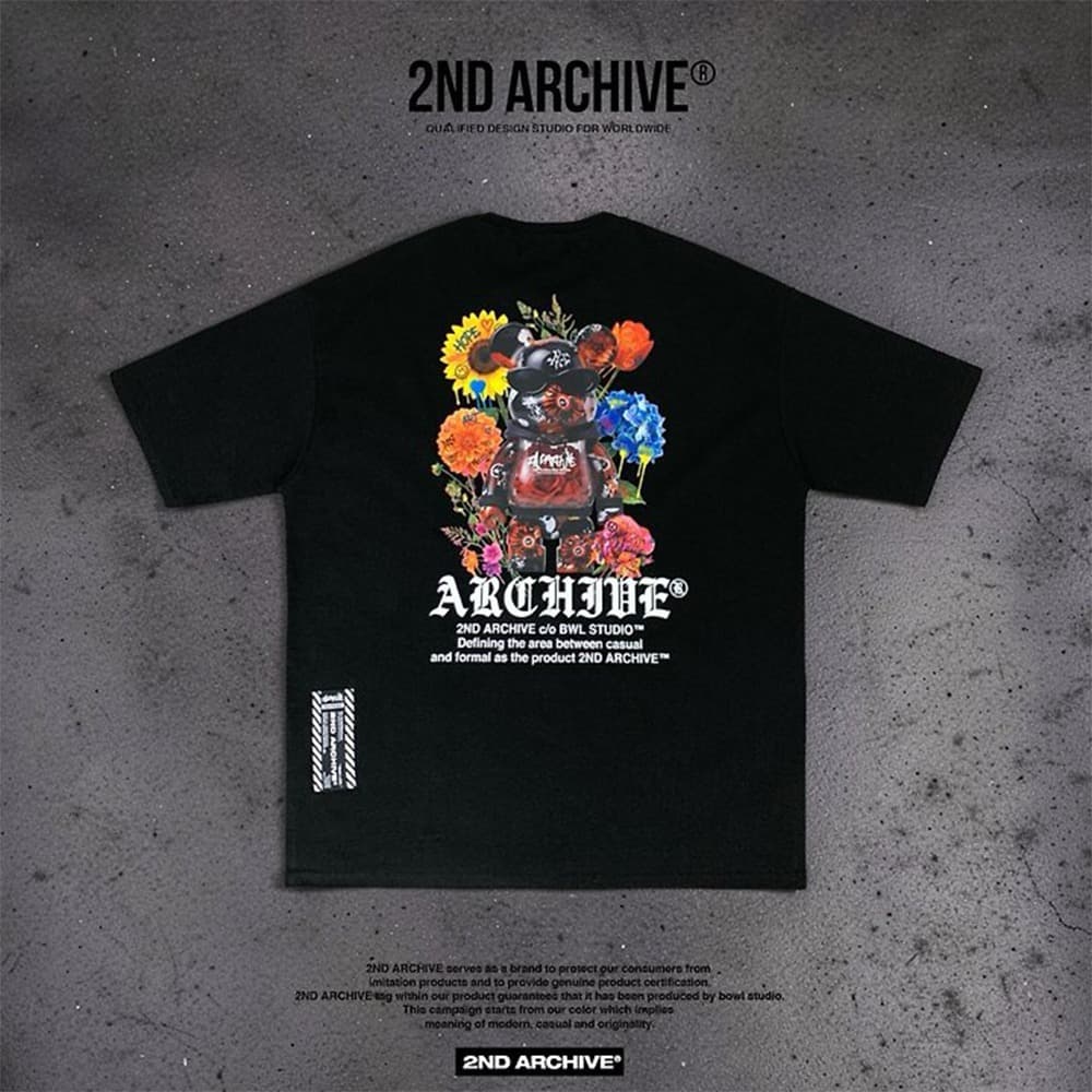 [2ND ARCHIVE] Rose Black Teddy Bear Short Sleeve T-Shirt 1