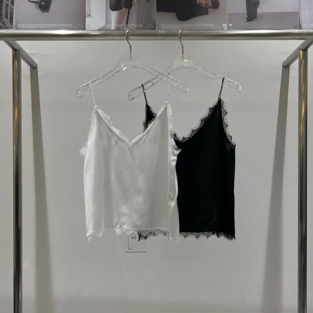 [CEST LA VIE] Rouge Lace Satin Sleeveless Blouse 8