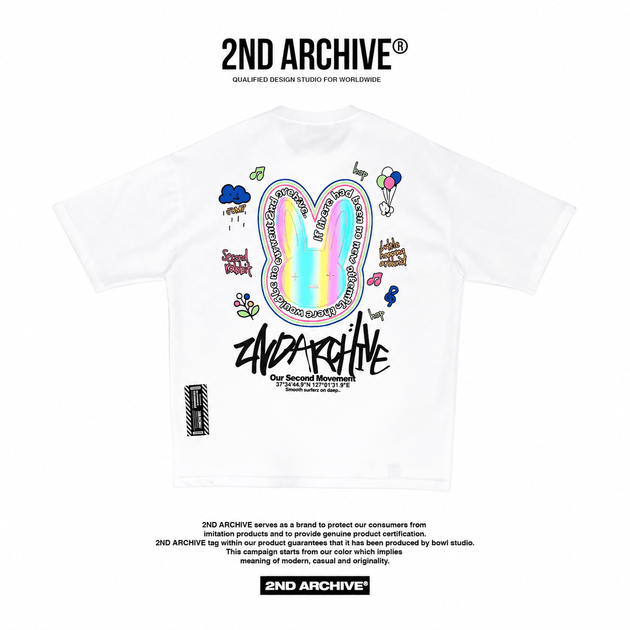 Same-day shipping [2ND ARCHIVE] Balloon Reflective Rabbit Short Sleeve T-Shirt 1
