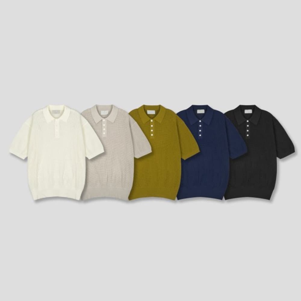 [GENTLE COVER] Beaded Scarf Button Collar Knit 9