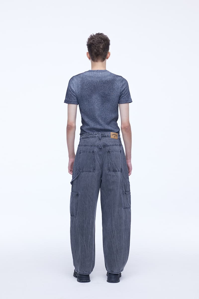 [SSERPE] CURVED CARPENTER CRACK DENIM PANTS 2