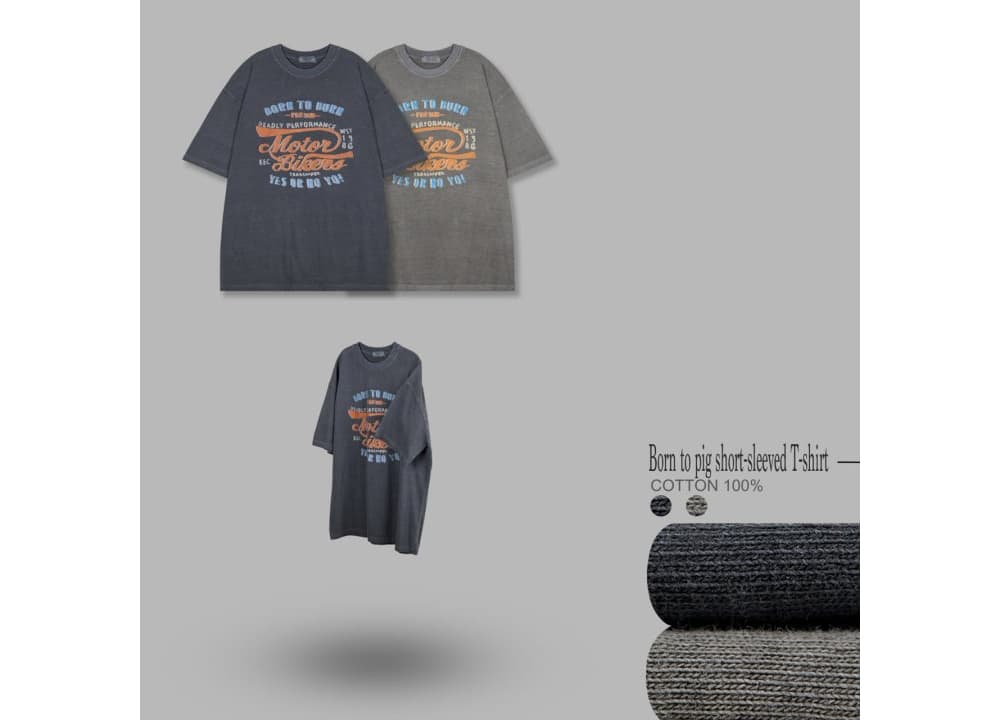 [MULLO] Born To Pig Short Sleeve T-Shirt 7