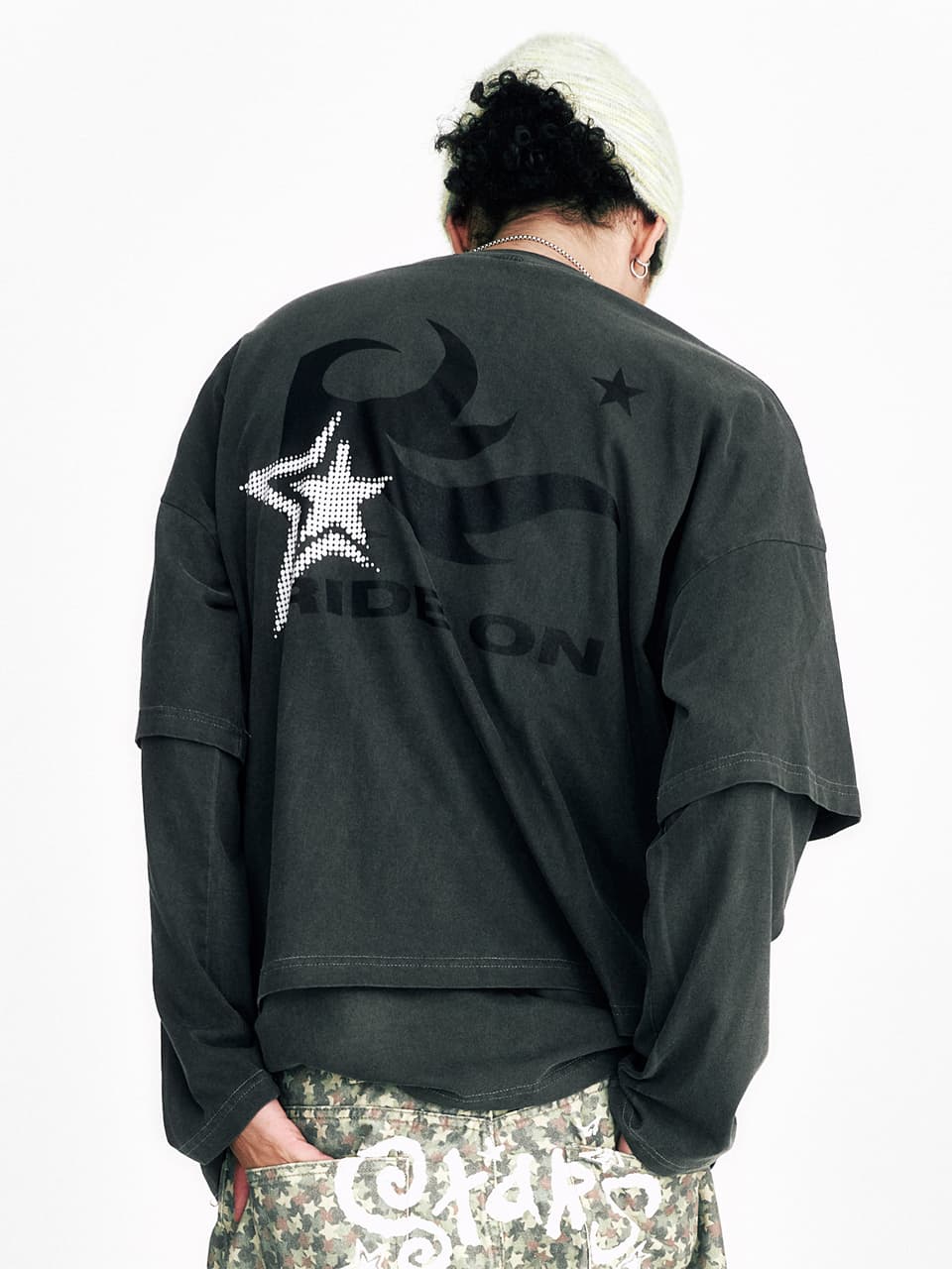 [SSERPE] FLAME STAR LAYERED LONG SLEEVE T PIGMENT 6