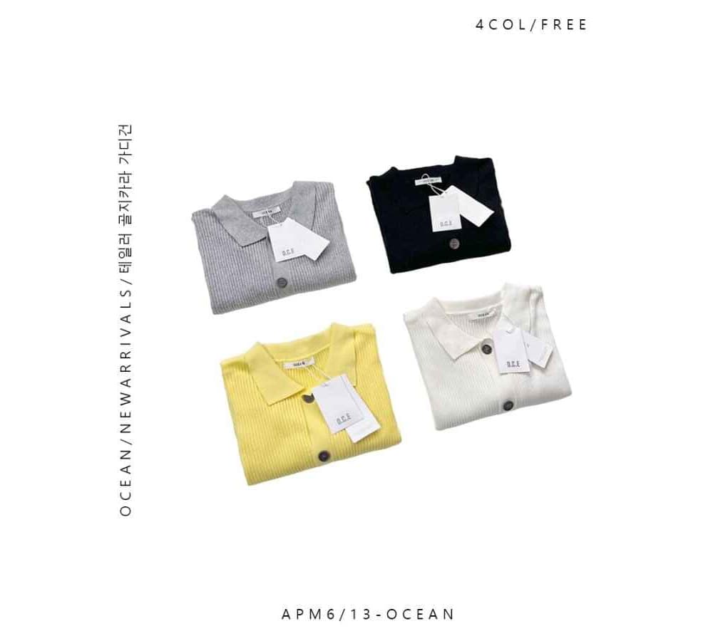 [OCEAN]Taylor Collar Short Sleeve Cardigan 8