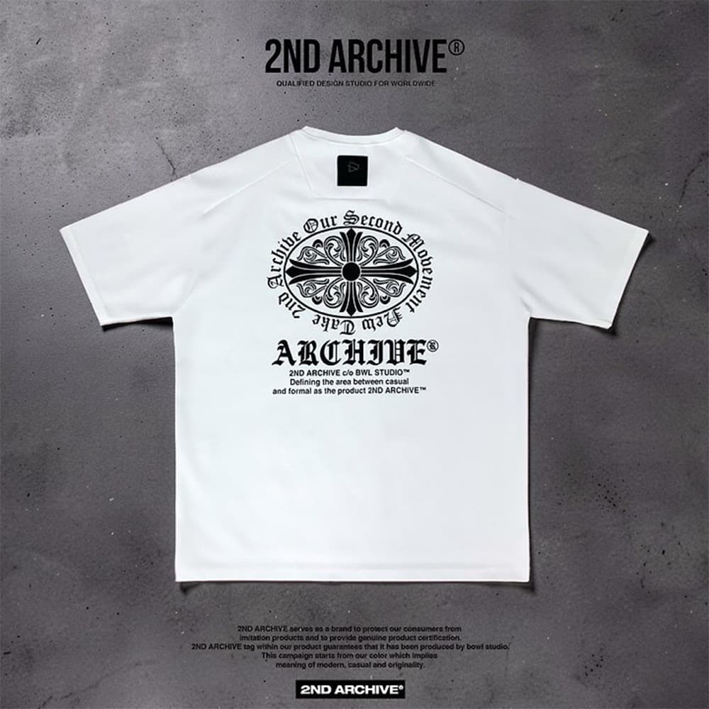 [2ND ARCHIVE] Leather Patch Cross Short Sleeve T-Shirt 1