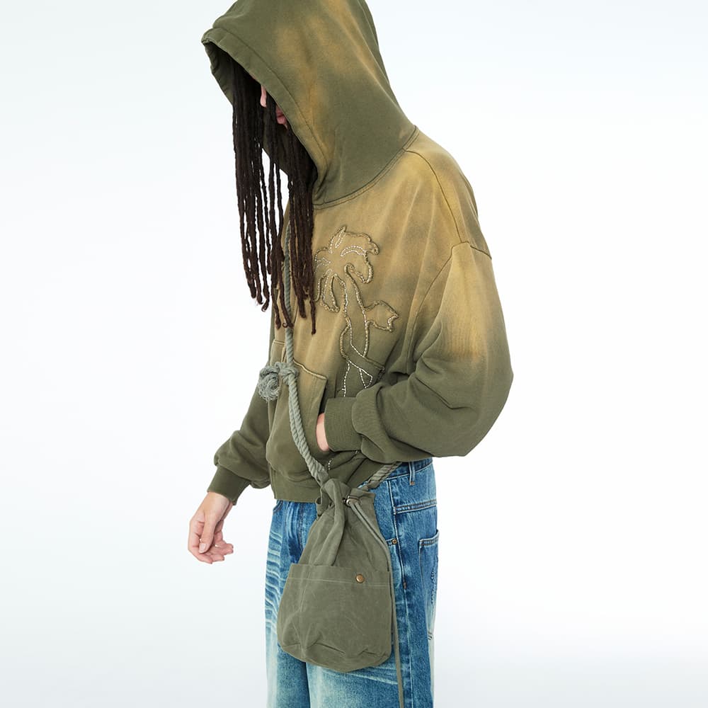 [SSERPE] WAXED COTTON HIPPIE BAG 4