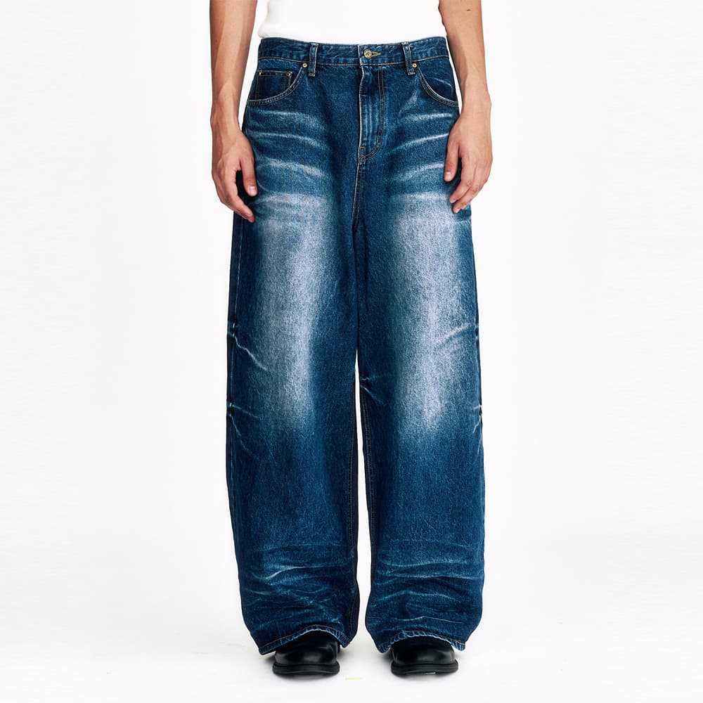[SSERPE] STARRY NIGHT WASHED WIDE DENIM PANTS 9