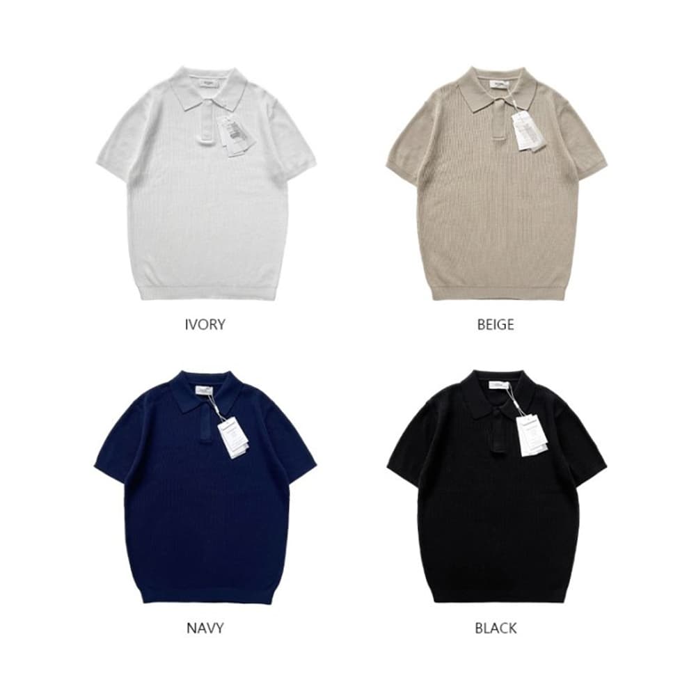[OCEAN] Hachi Hidden Washable Collar Short Sleeve Knit 8