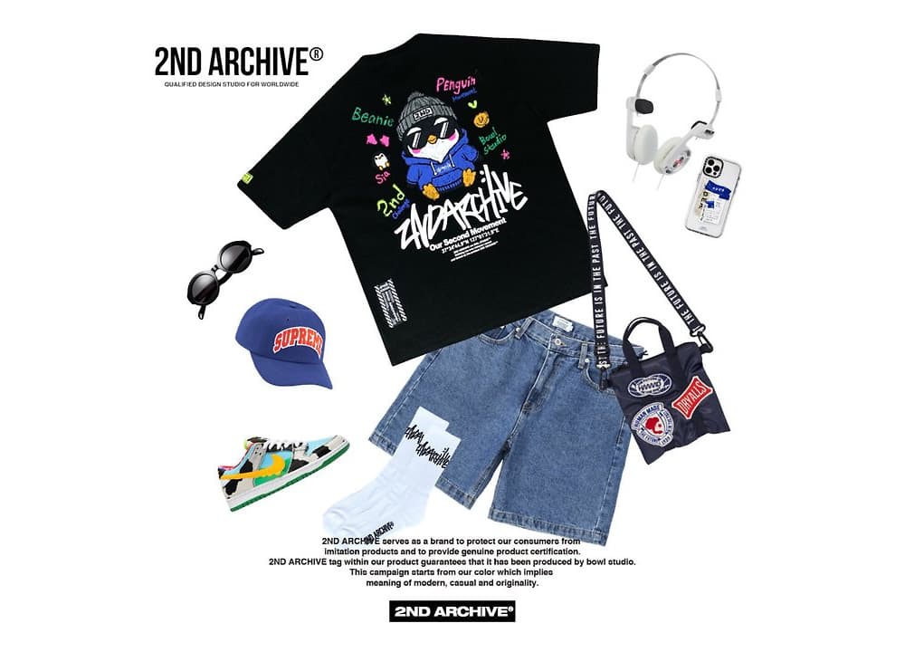 [2ND ARCHIVE] Sunglass Penguin Crayon Short Sleeve T-Shirt 5