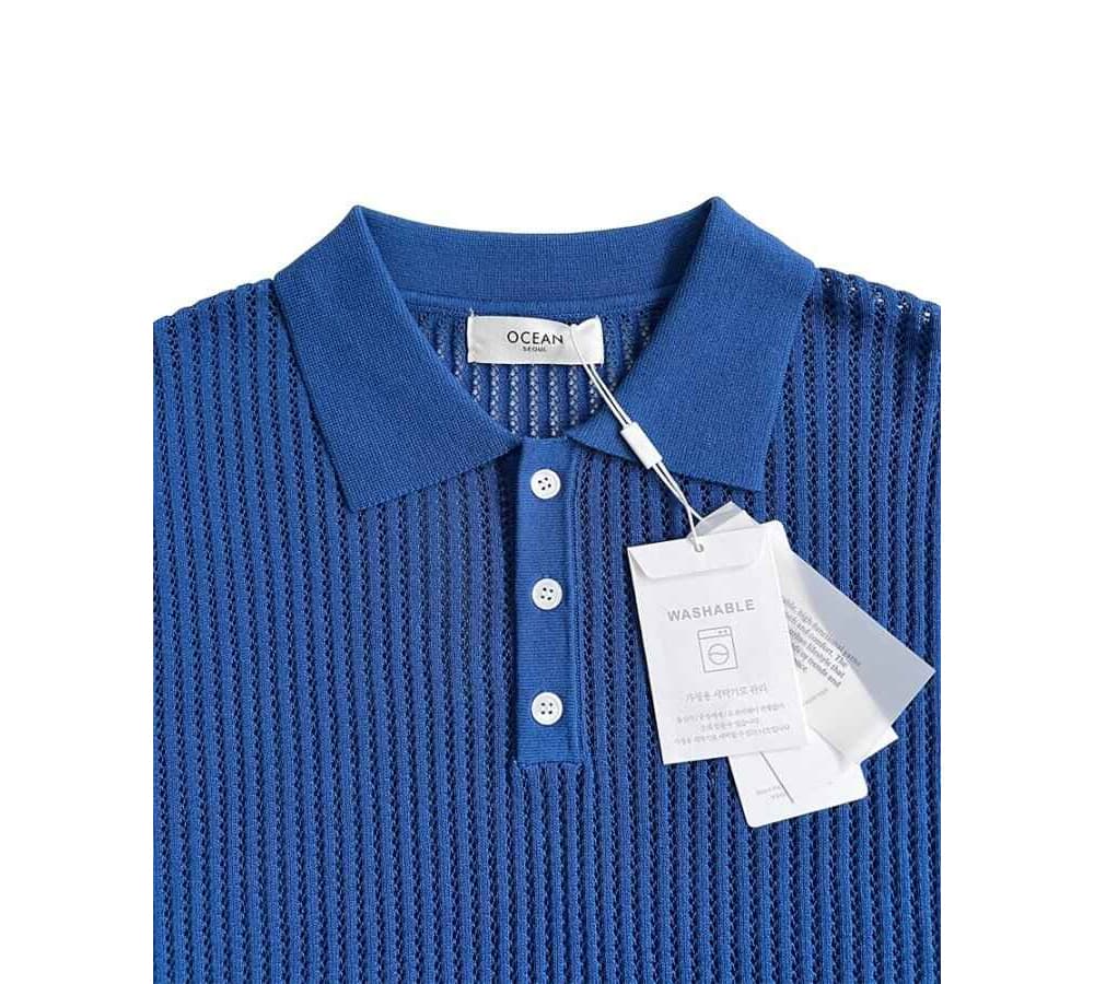 [OCEAN] Elaine Linen Washable Collar Short Sleeve Knit 2
