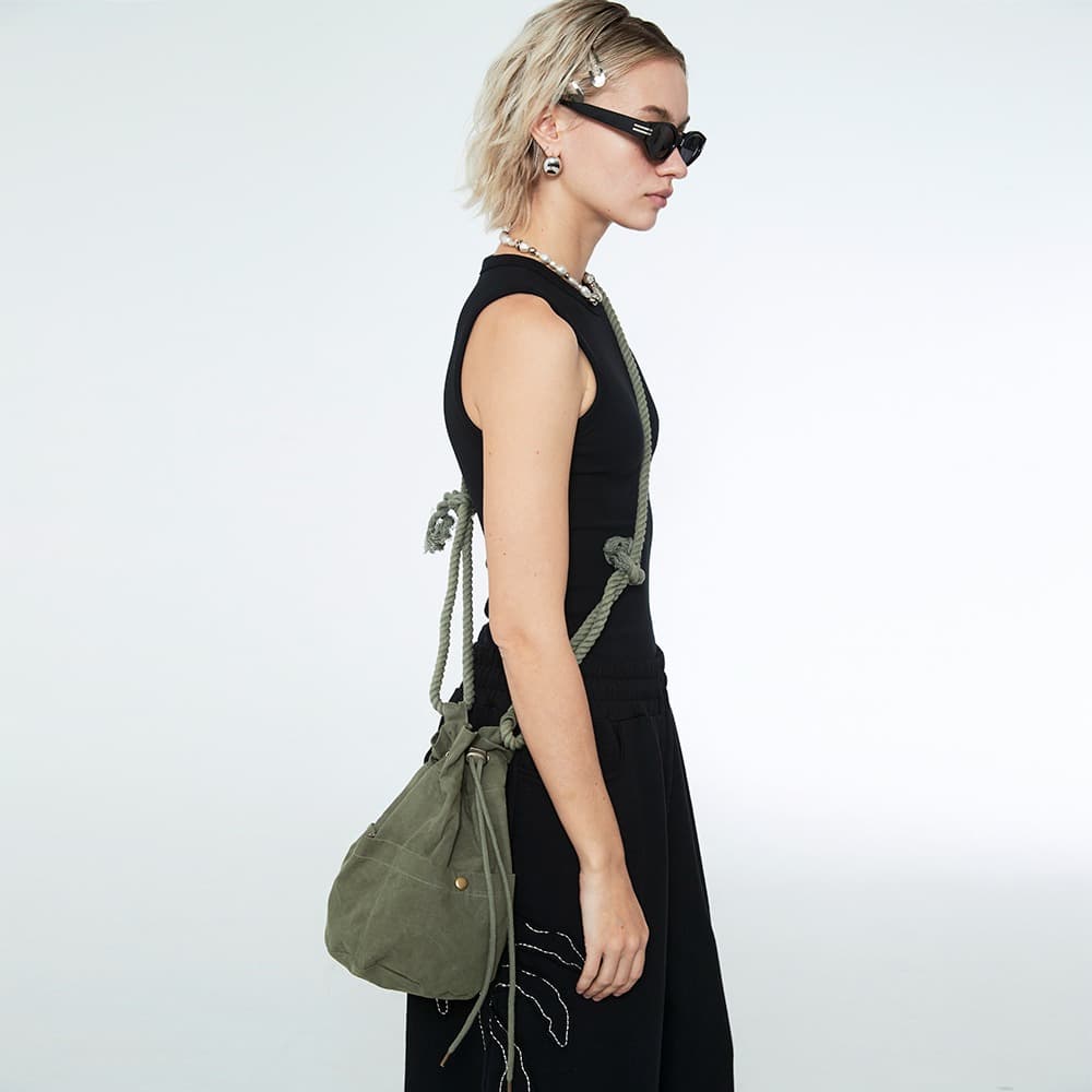 [SSERPE] WAXED COTTON HIPPIE BAG 1