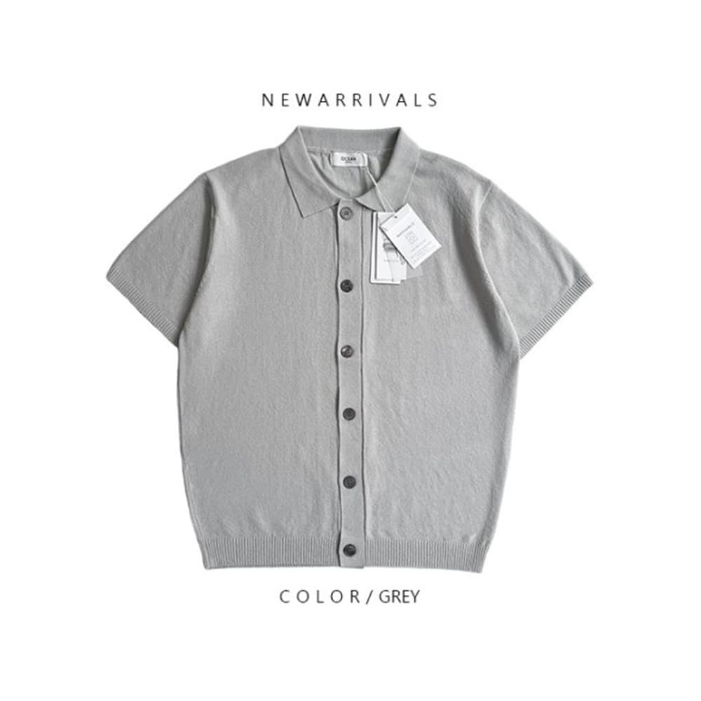 [OCEAN] Coat Boucle Washable Collar Short Sleeve Cardigan 1