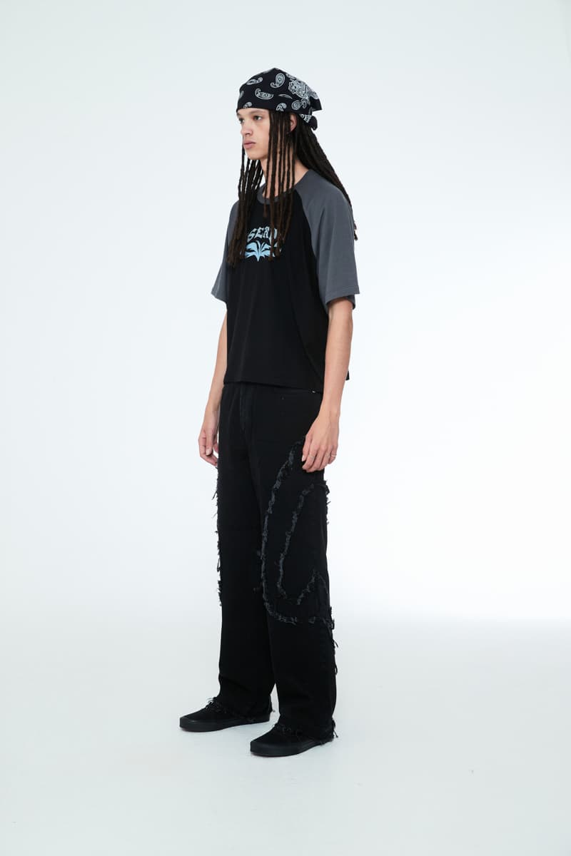 [SSERPE] MANS RAGLAN CROP HALF SLEEVE T BLACK 9
