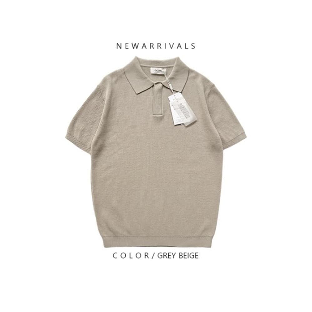 [OCEAN] Hachi Hidden Washable Collar Short Sleeve Knit 9