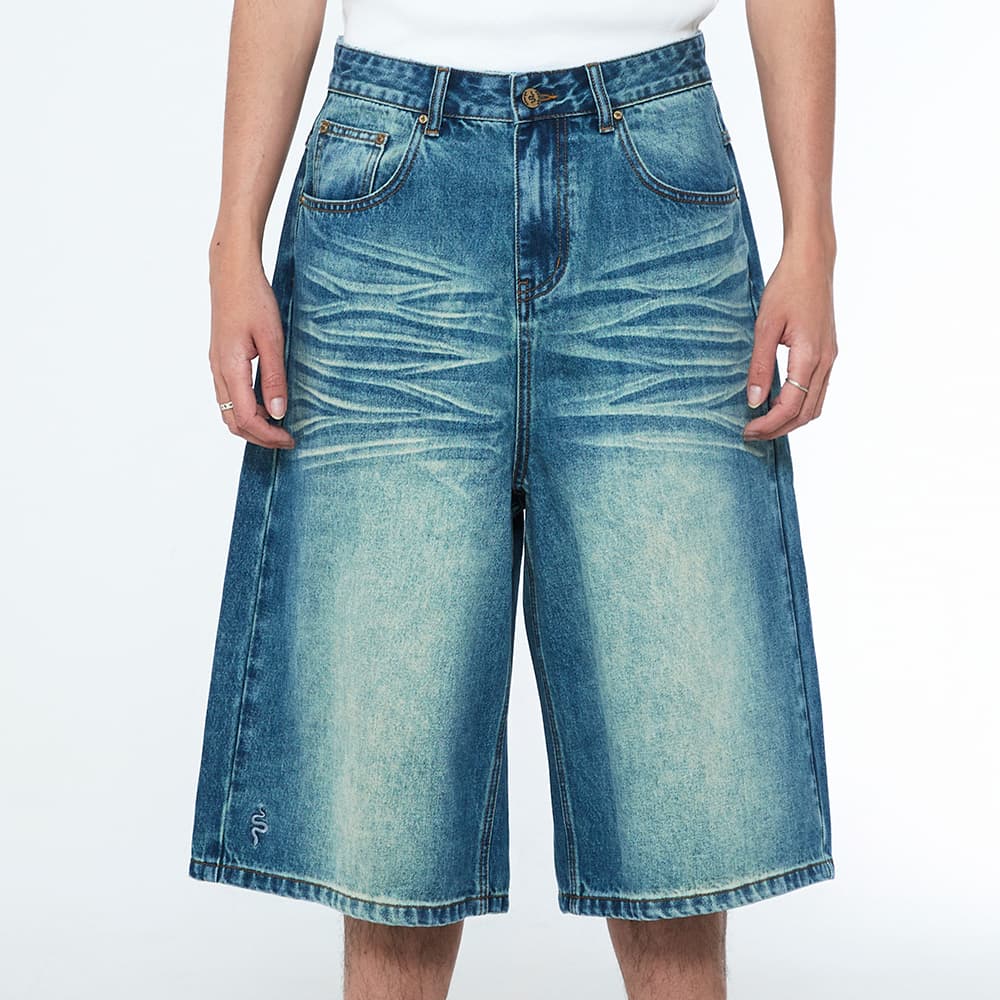 [SSERPE] SNAKE BERMUDA DENIM PANTS 8