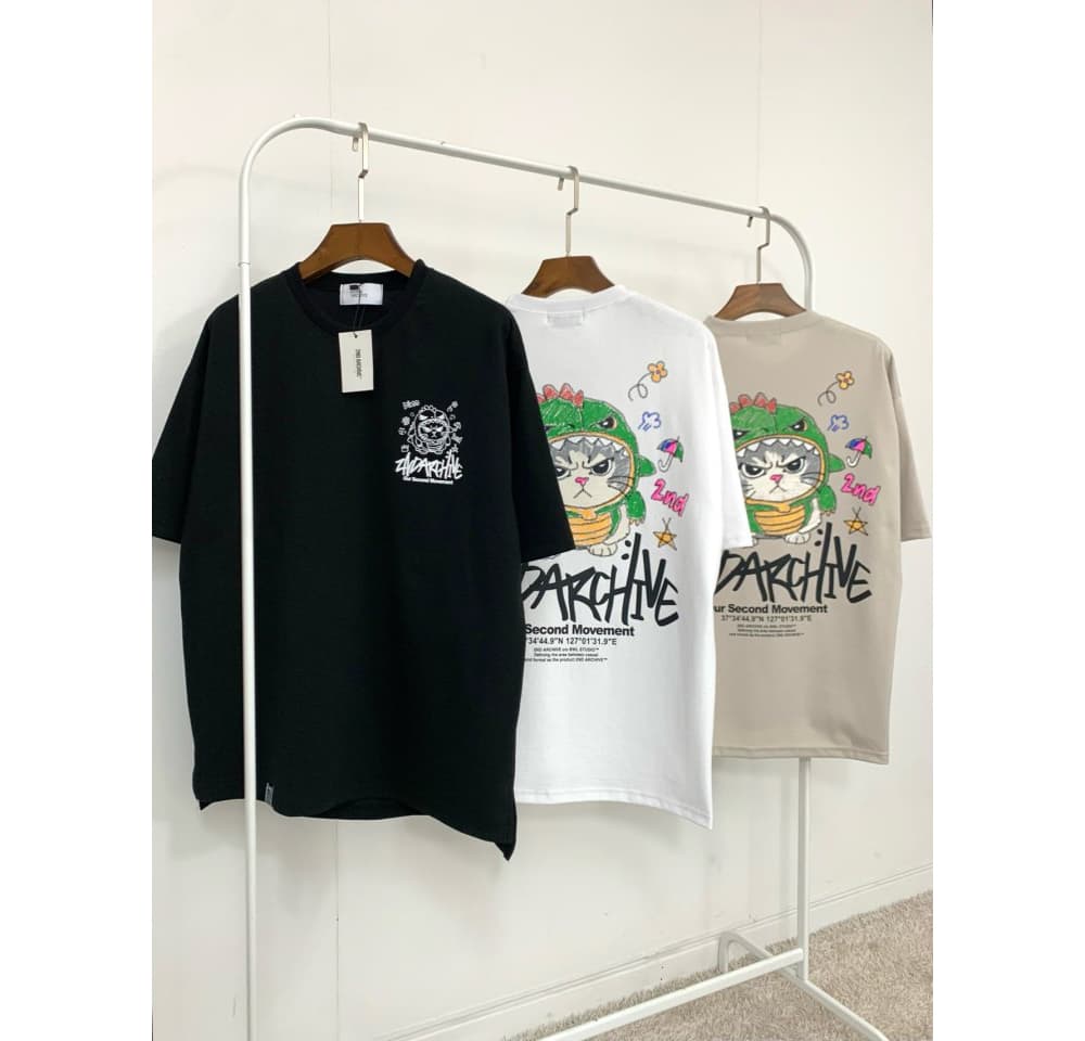 Dino Cat Short Sleeve T-Shirt 7