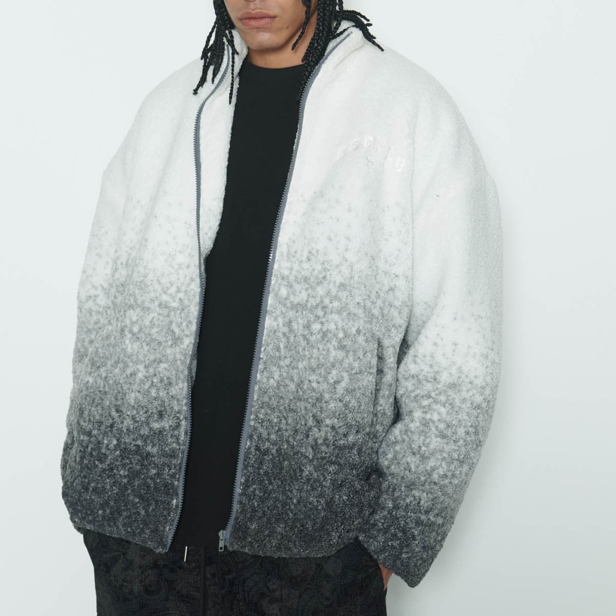 [SSERPE] GREY GRADATION SHERPA FUR JACKET 1