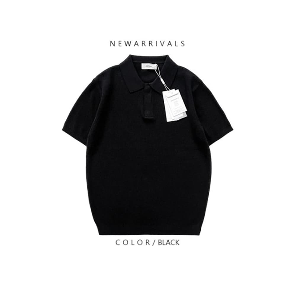 [OCEAN] Hachi Hidden Washable Collar Short Sleeve Knit 5