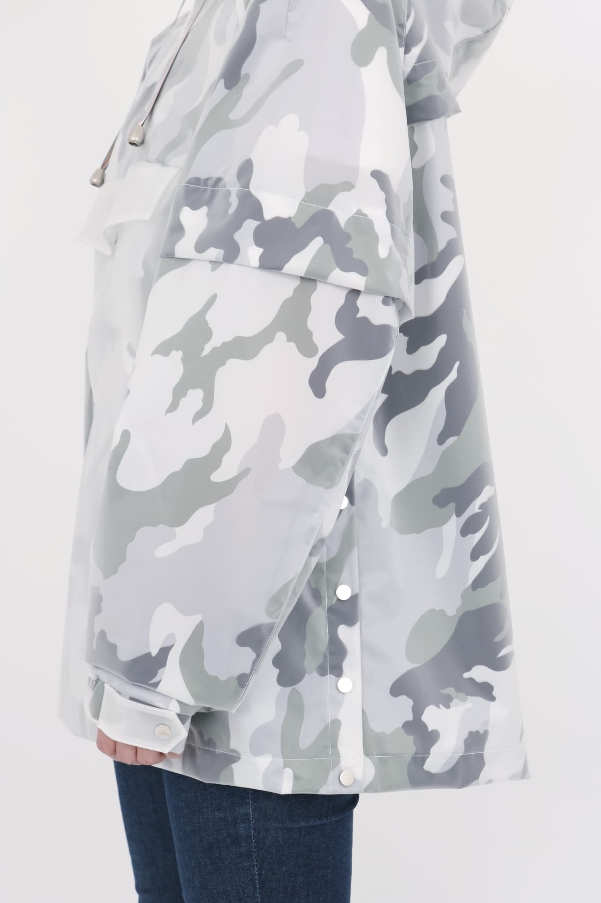 [BOHO] Rainwear long top White 2