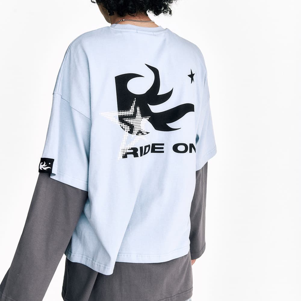 [SSERPE] FLAME STAR LAYERED LONG SLEEVE T PIGMENT 2