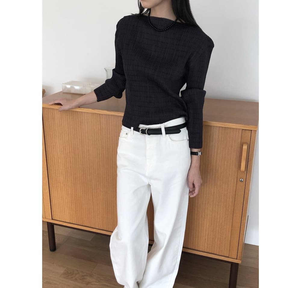[LE BUTTER] Ber Pleated T-Shirt 5
