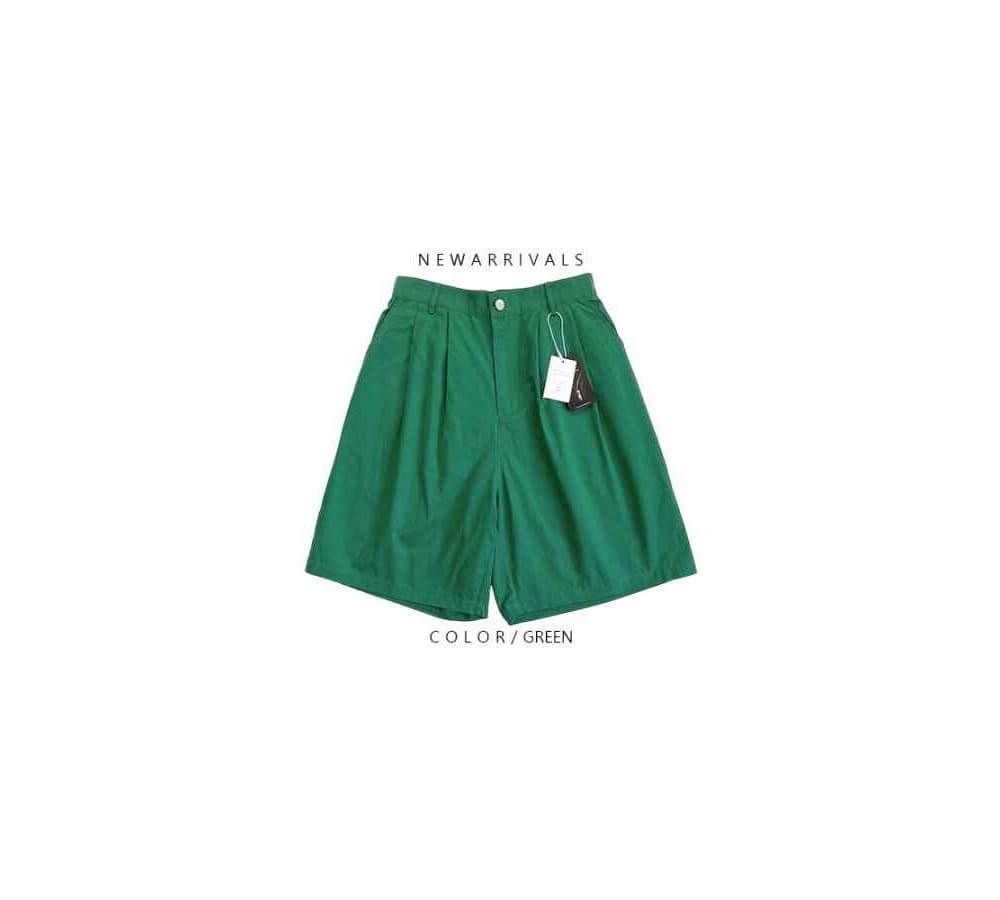 [OCEAN] Bermuda Pin Tuck Half Banding Washable Half Pants 8