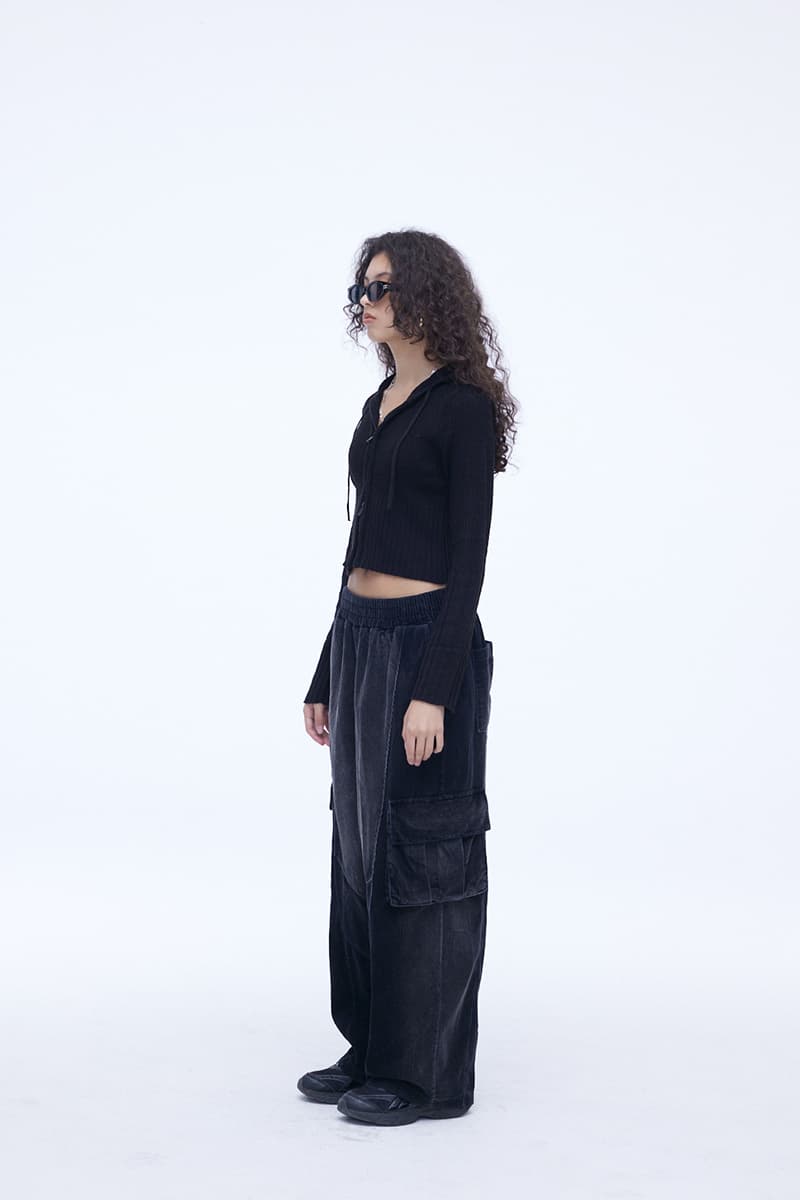[SSERPE] WASHING CORDUROY CARGO BANDING DENIM PANTS 8