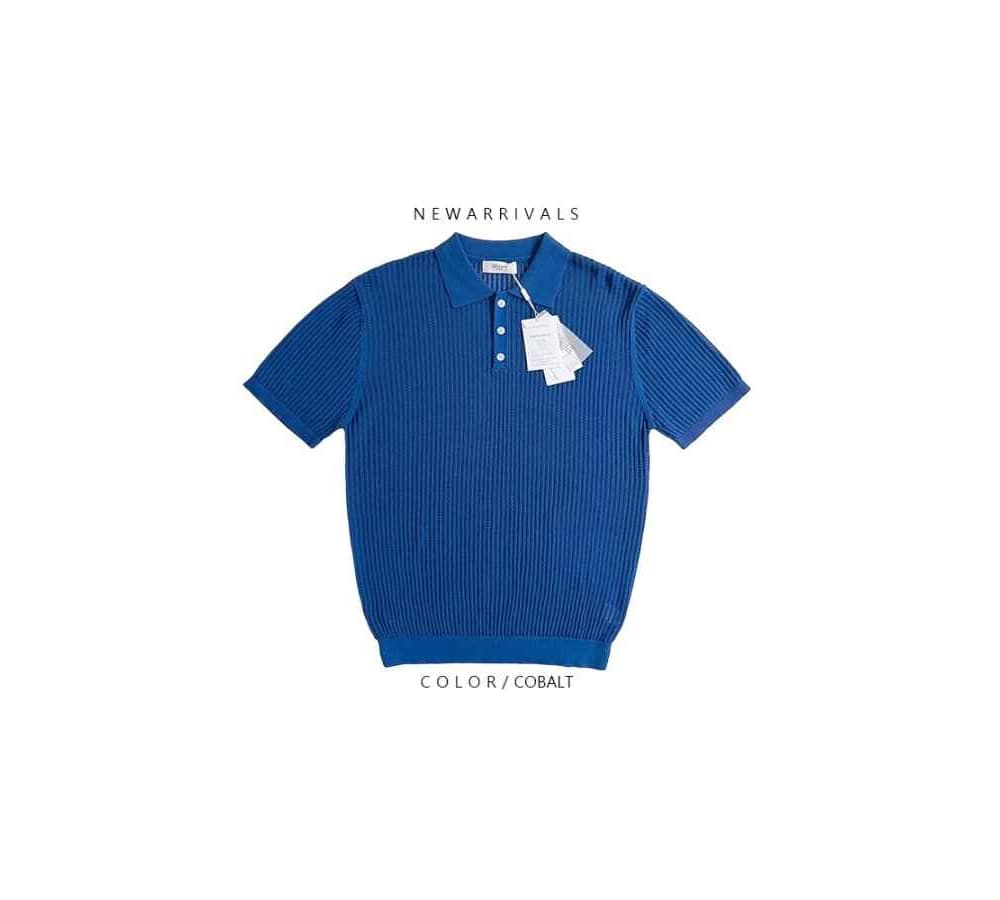 [OCEAN] Elaine Linen Washable Collar Short Sleeve Knit 7
