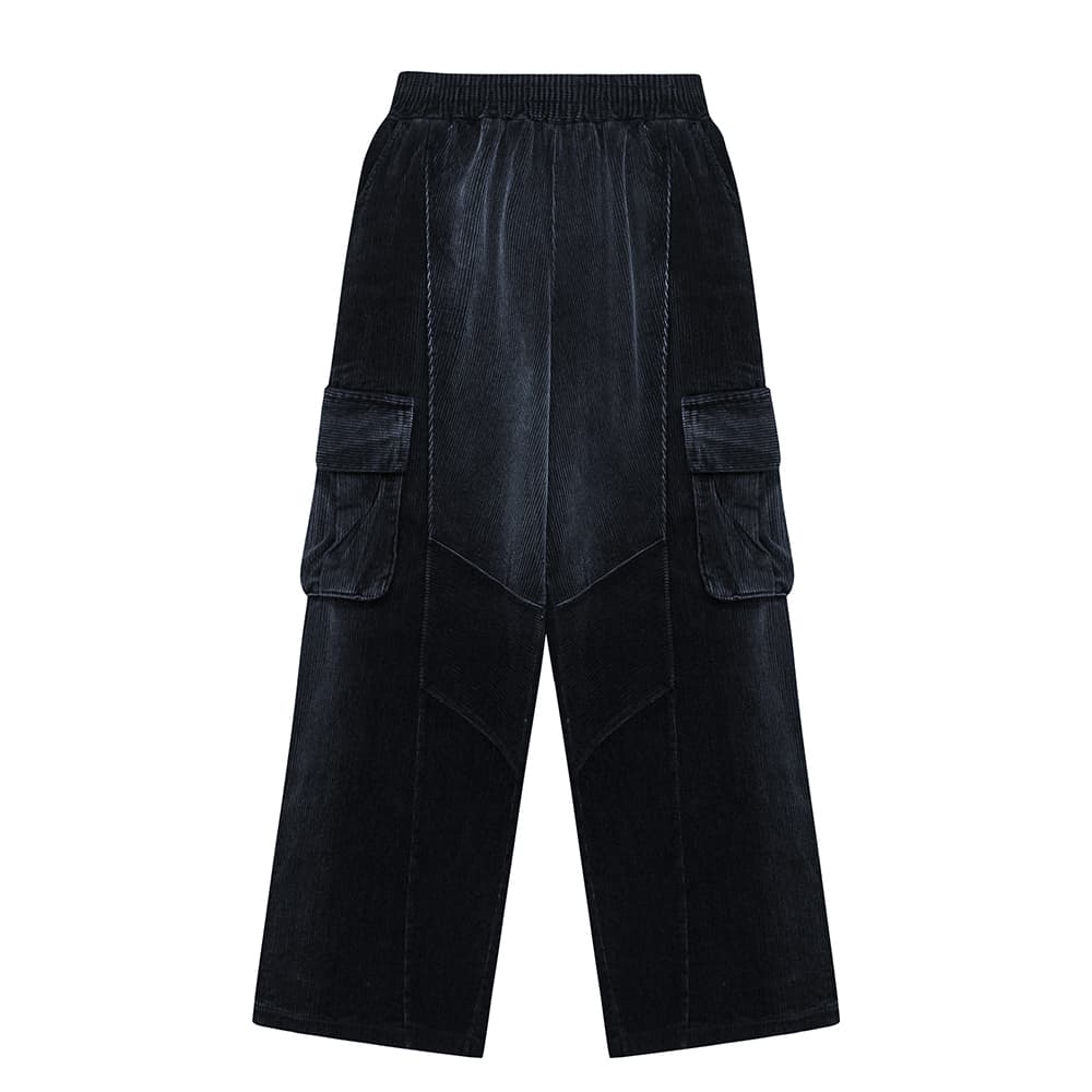 [SSERPE] WASHING CORDUROY CARGO BANDING DENIM PANTS 10