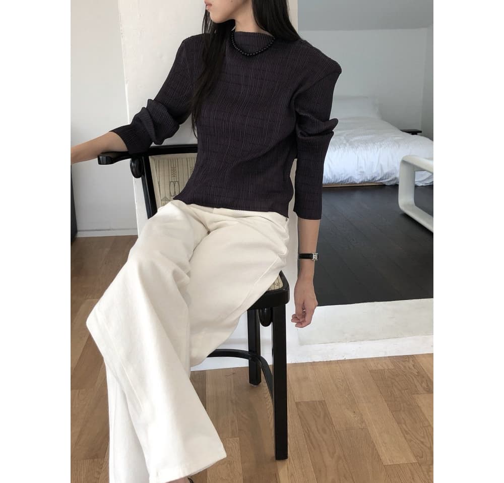 [LE BUTTER] Ber Pleated T-Shirt 4
