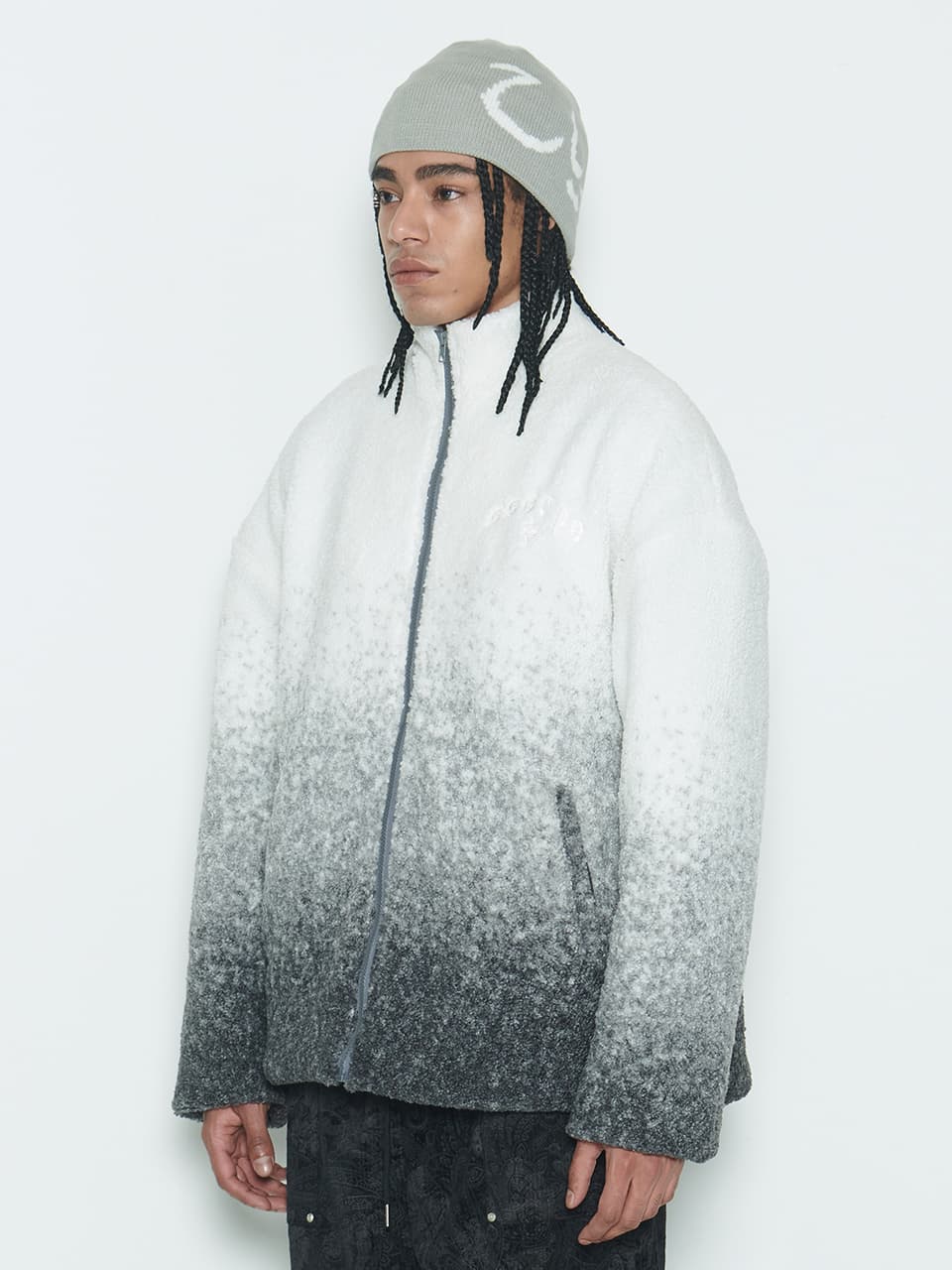 [SSERPE] GREY GRADATION SHERPA FUR JACKET 6