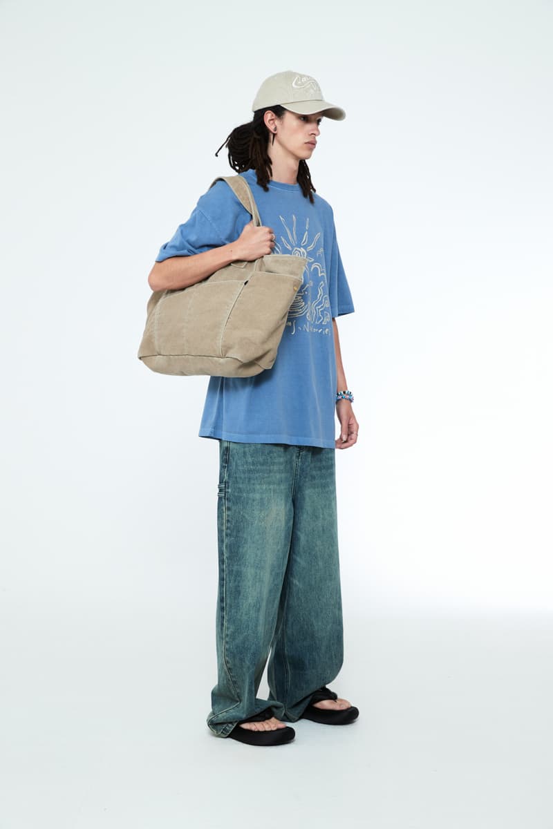 [SSERPE] PIGMENT WASHED OXFORD TOTE BAG BEIGE 5