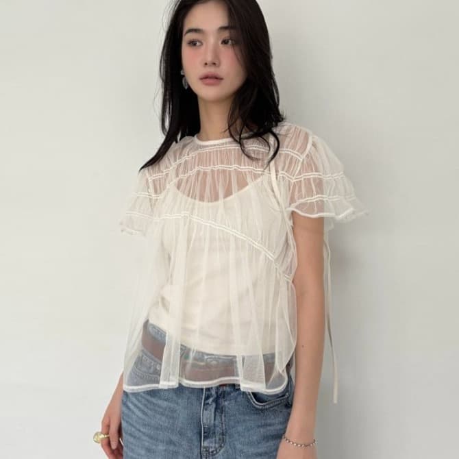 [FOUNDATION] Bli Mesh Sleeveless Blouse Set 1
