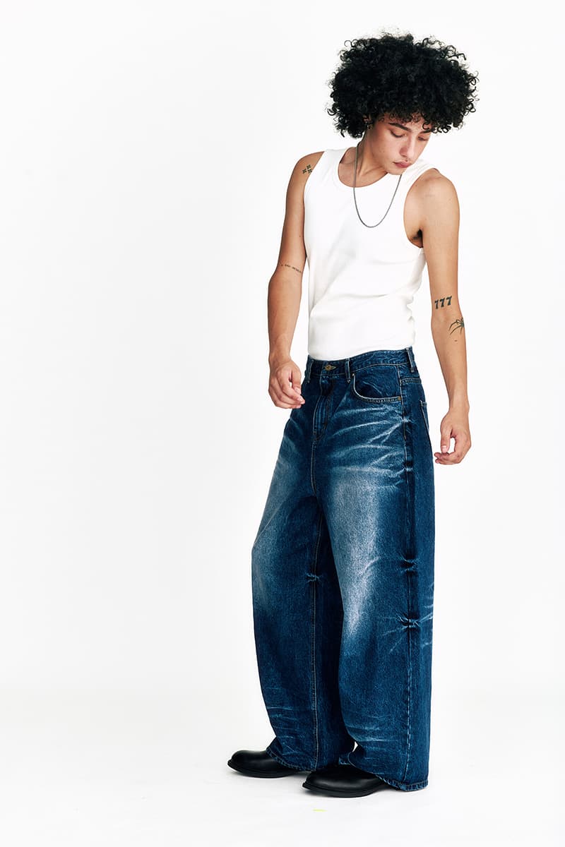 [SSERPE] STARRY NIGHT WASHED WIDE DENIM PANTS 4