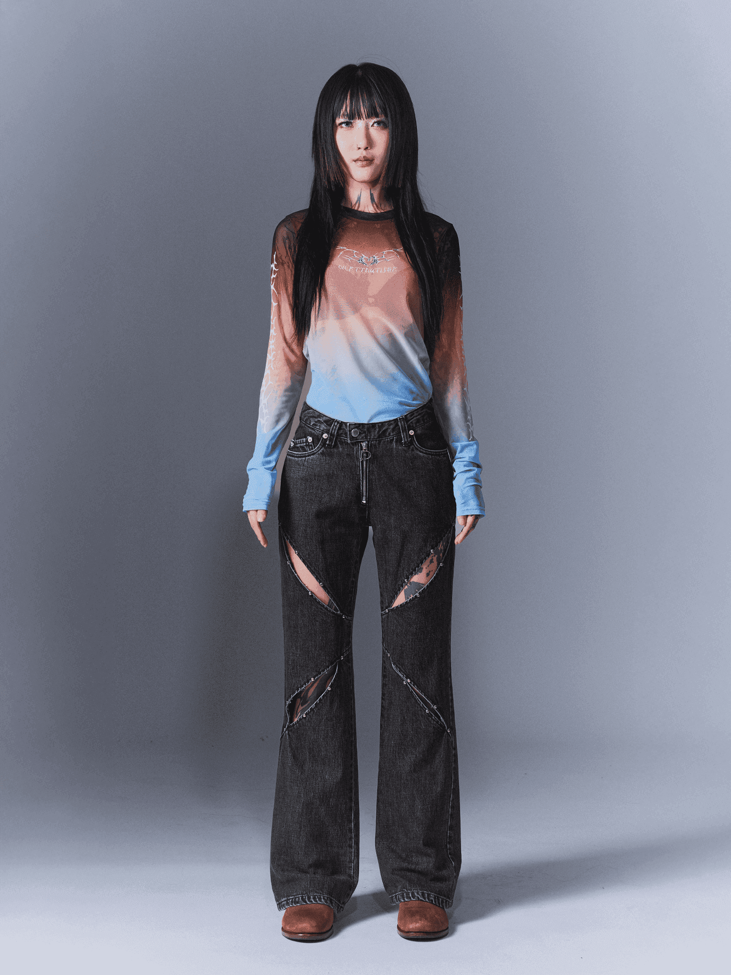 [DILETTANTISME] Sunset Mesh Tribal T-Shirts 6