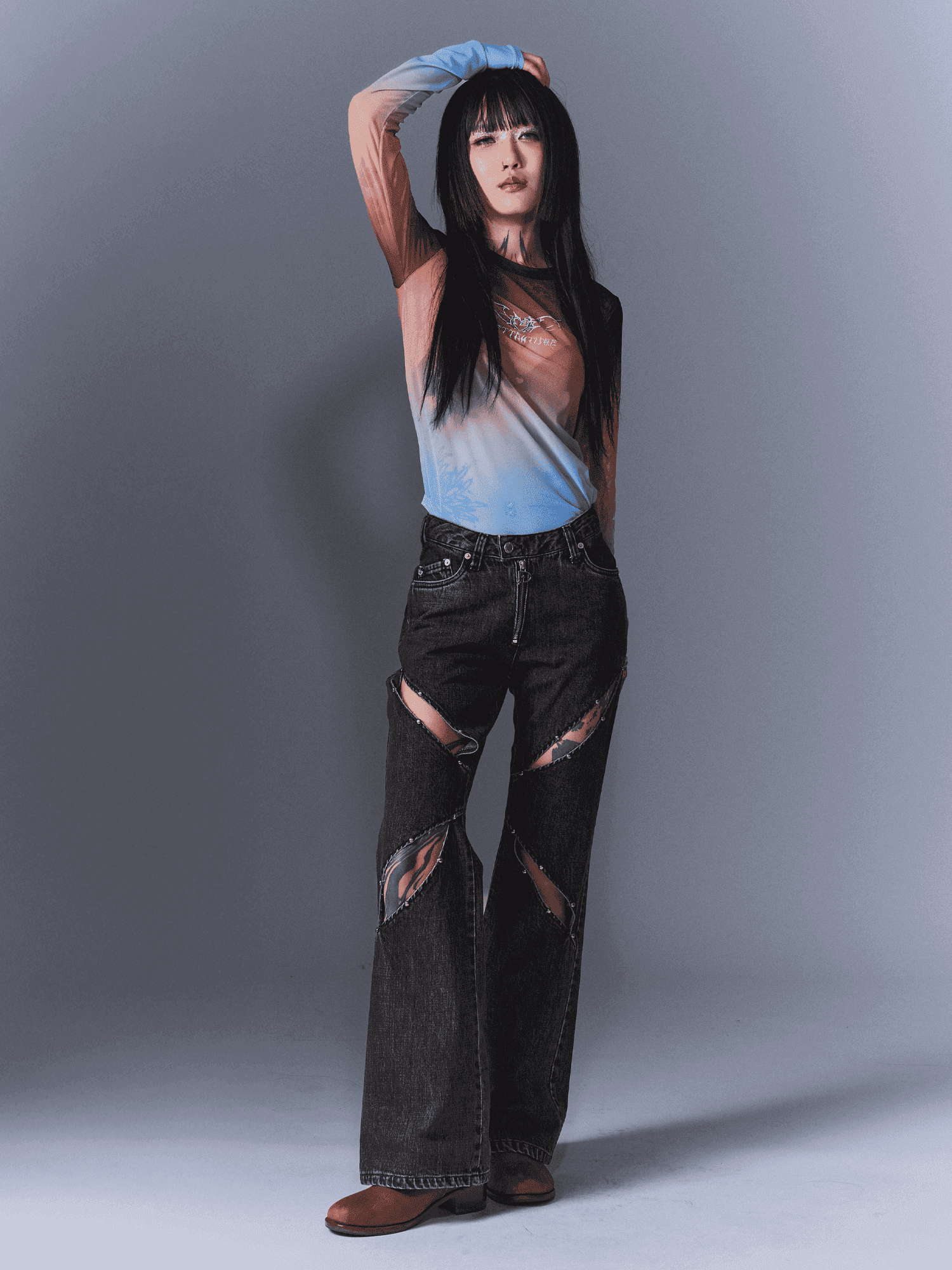 [DILETTANTISME] Sunset Mesh Tribal T-Shirts 5
