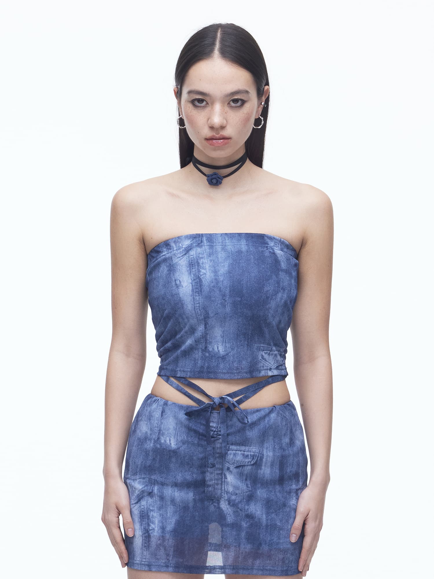 [DILETTANTISME] Denim Mesh Top 5