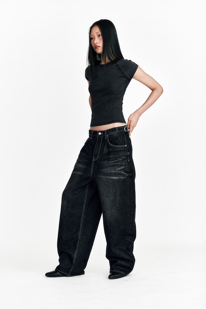 [SSERPE] NIGHT RIDER CURVED DENIM PANTS 6