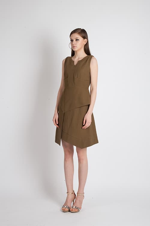 [FREAKS] Summer Berghain No 3/7 Modern A-line Dress Khaki 2