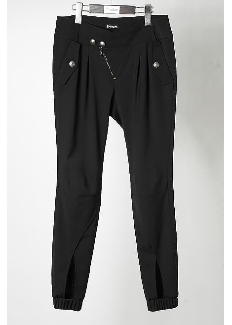[FREAKS] Front Ankle Slit Wool Blend Skinny Slacks 4