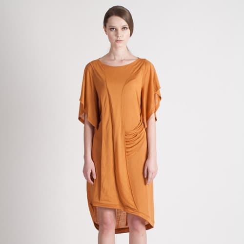 [FREAKS] Monica Kate Unsymmetrisch Tencel Dress_Burnt Orange 1