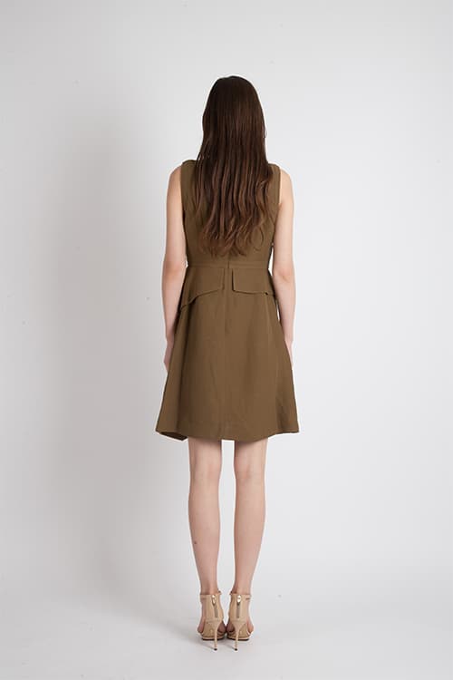 [FREAKS] Summer Berghain No 3/7 Modern A-line Dress Khaki 3