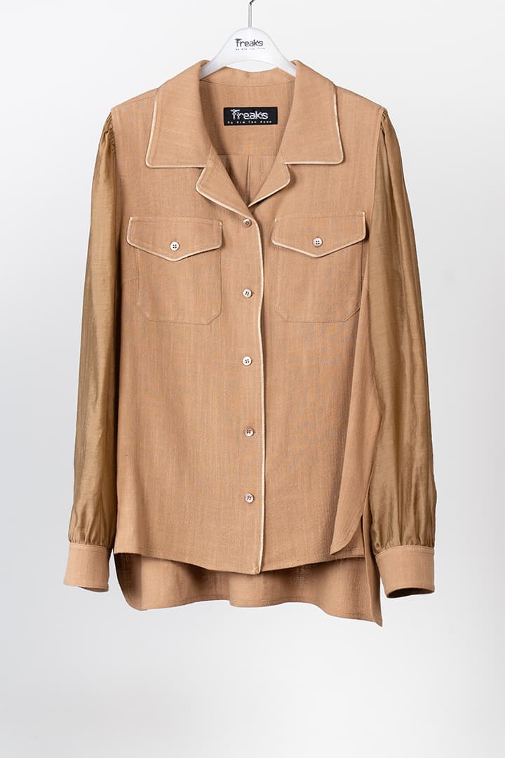 [FREAKS] Linen Piping Summer Blouse 9