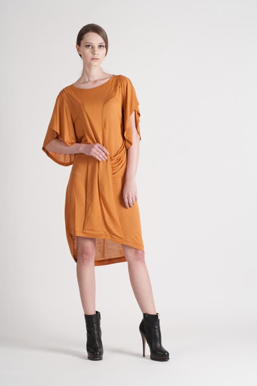 [FREAKS] Monica Kate Unsymmetrisch Tencel Dress_Burnt Orange 4