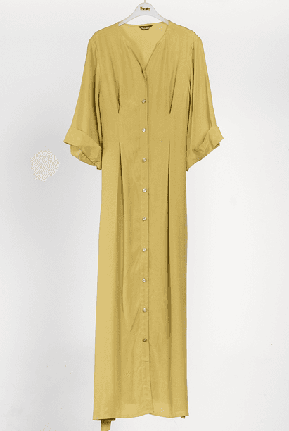 [FREAKS] Cupro Maxi Robe Highwaist Shirt-Dress 7