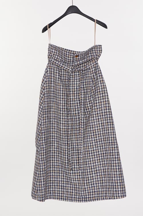 [FREAKS] High-Waisted, Cut-Edge Structured Maxi Wrap Skirt 8